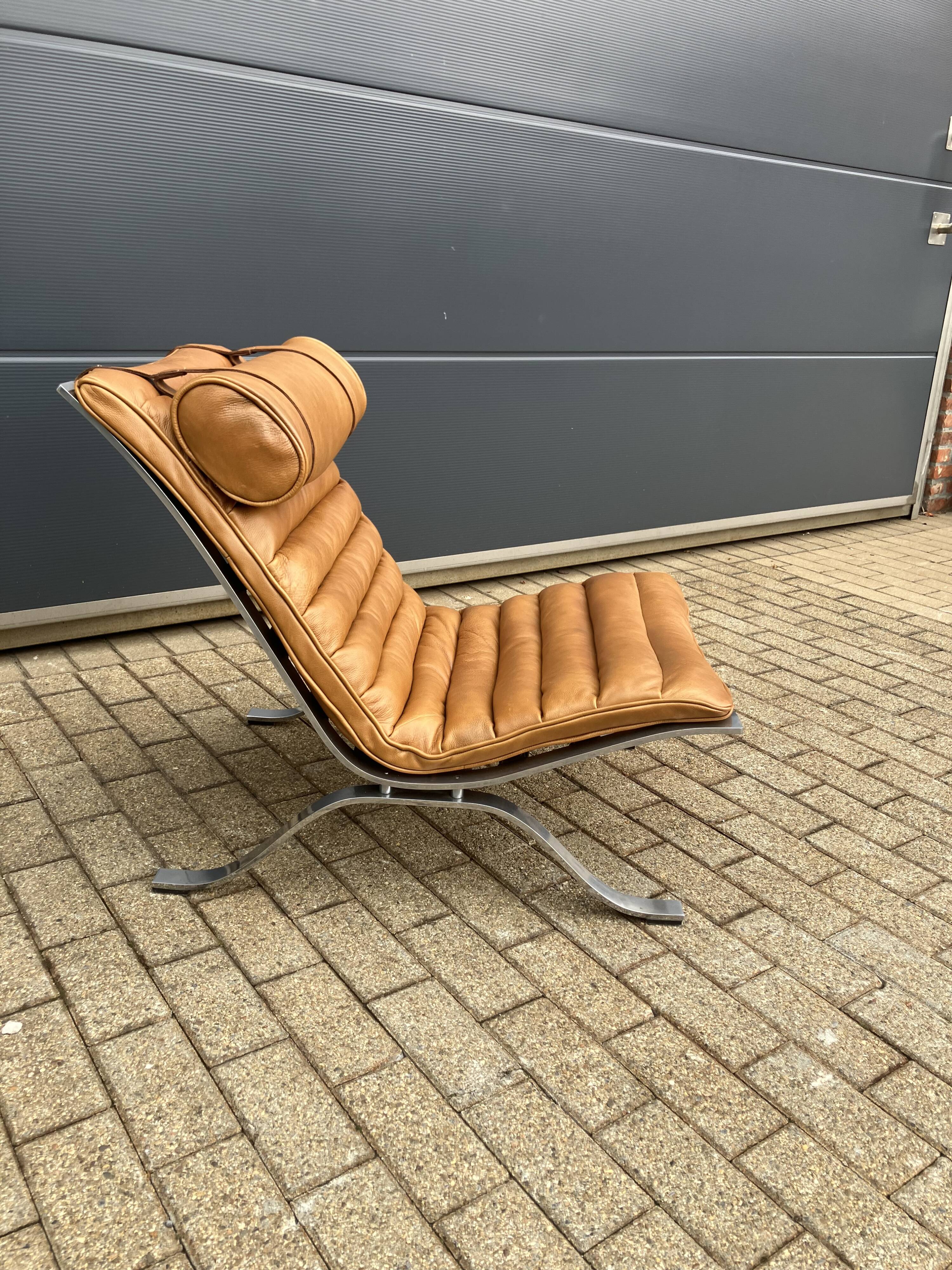 Arne norell ari lounge chair, camel cognac leather nieuwstaat!
