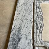 Pompadour fireplace in Louis XV style from around 1880 in blue floral marble.