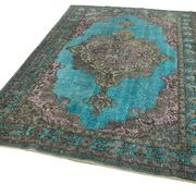 Handmade carved anatolian 1980s 180 cm x 271 cm grey rug