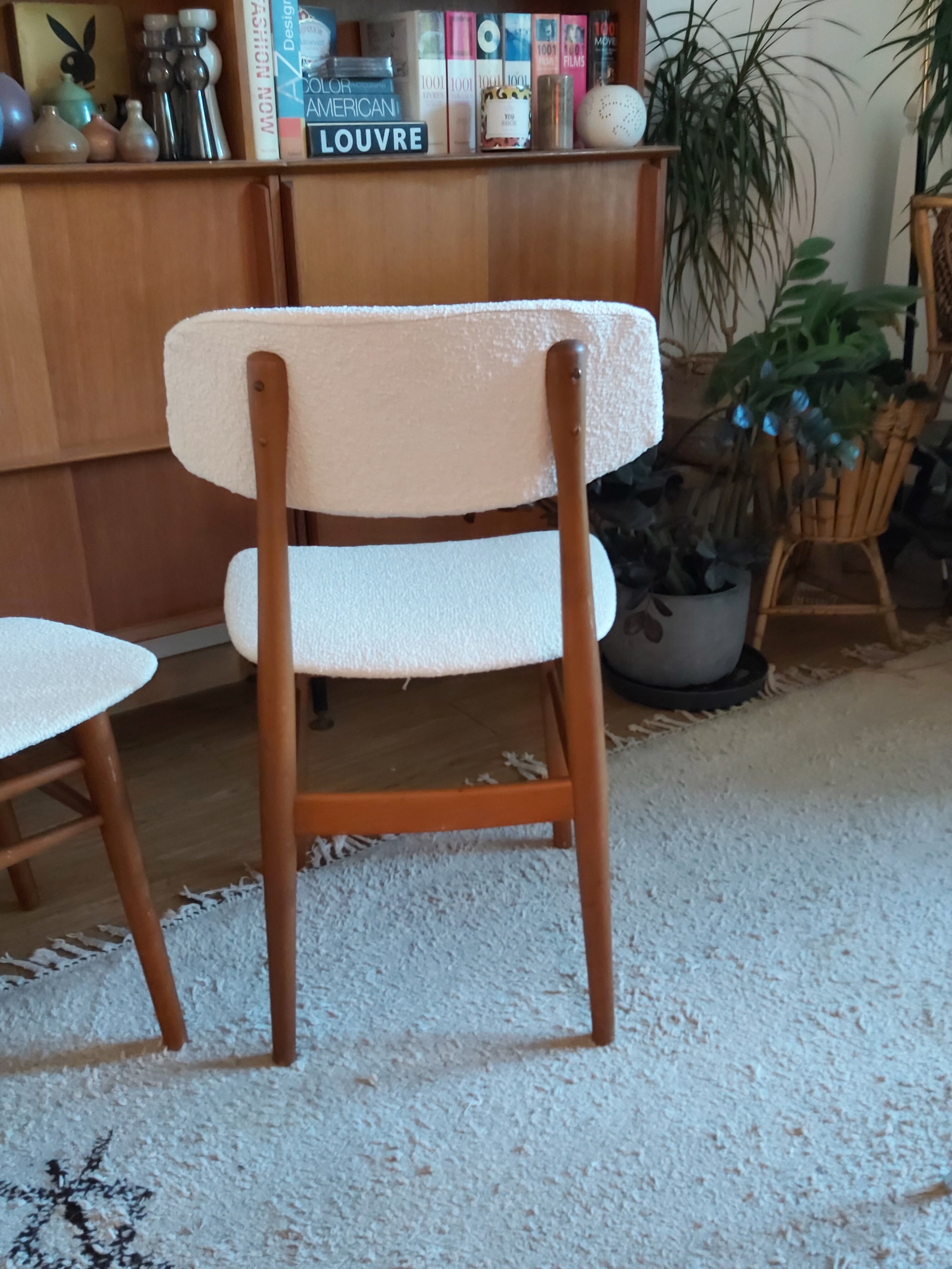 Série de 3 chaises scandinaves vintage