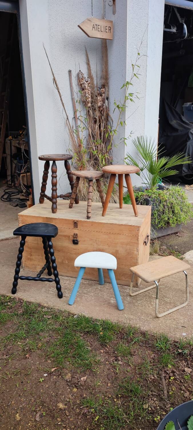 Low black stool