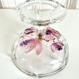 Crystal cut inlaid flower pattern