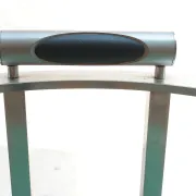 Pair of Memphis style Belgo Chrom chairs, steel and green velvet, 1980s