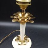 lampe à poser Maison Le Dauphin Palmier en laiton et bois