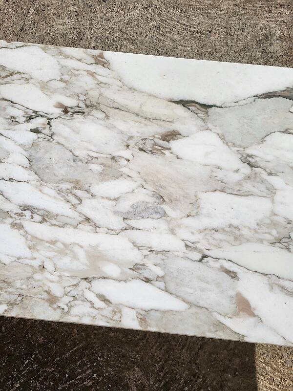 Marble and stainless steel coffee table