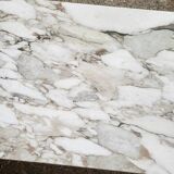 Marble and stainless steel coffee table