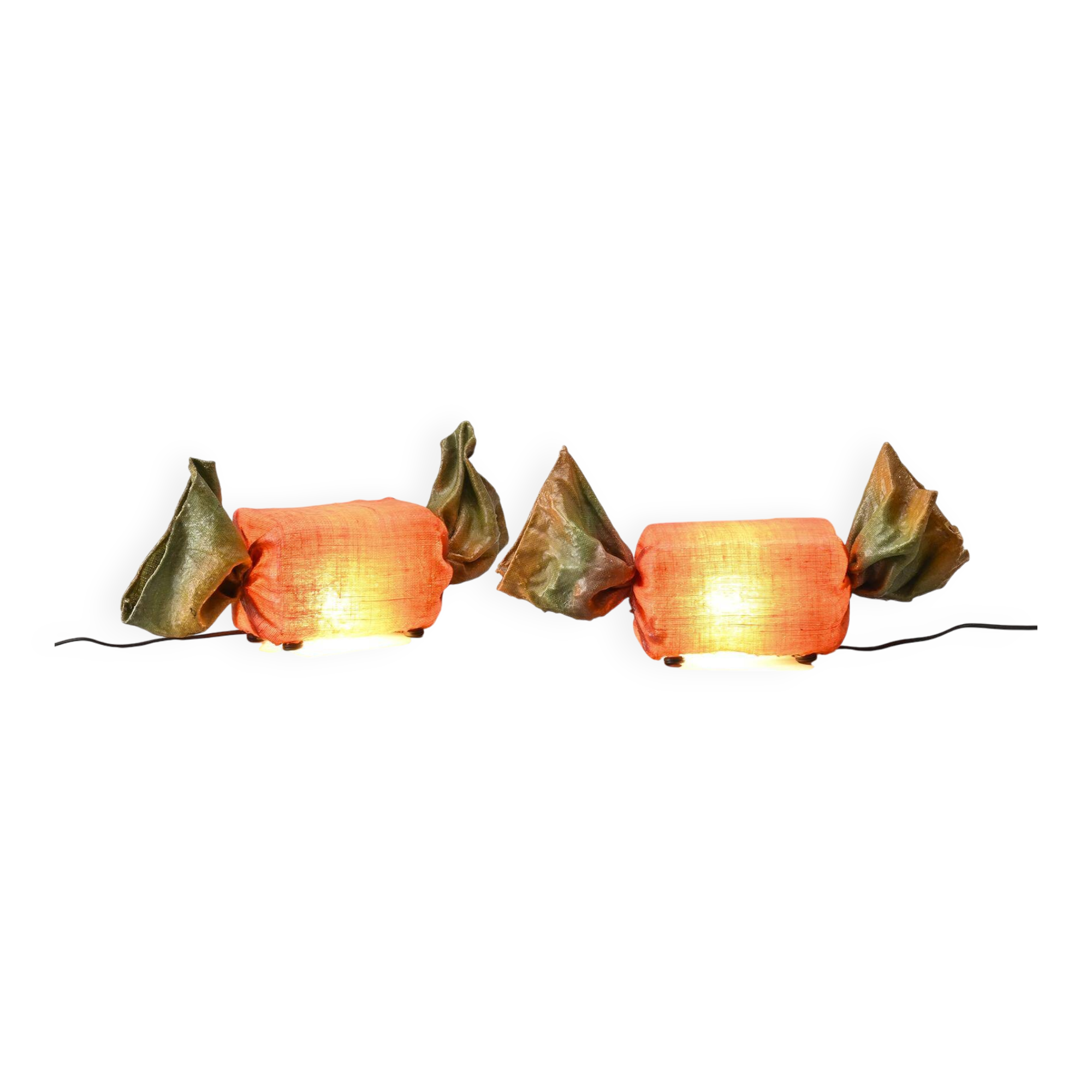 Pair of "candy" table lamps by Lionel Le Scornec, circa 1975