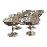 The draped stainless steel cups