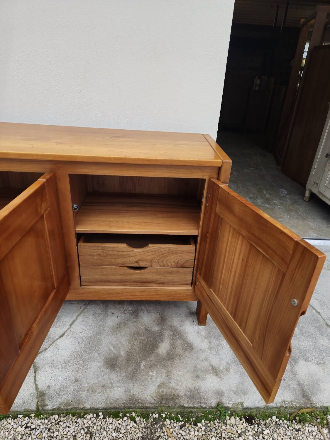 Enfilade Maison Regain in Oak with 3 vintage doors