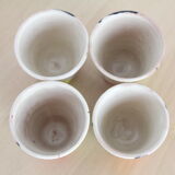 Set of 4 cups espresso/coffee glazed ceramic Patrick Galtier