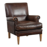 Beautiful Characterful Sheep Leather Armchair with a Deep Colour