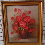 Tableau bouquet de roses rouges