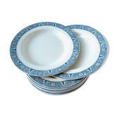 Lot de 9 assiettes Terre de Fer, Salins, modèle Lamartine