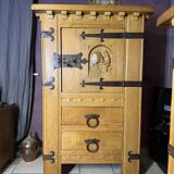 Solid oak bar cabinet