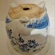 Important blue white porcelain pot cover. Japan. Meiji period (1868 - 1912)