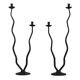 Pair of postmodern brutalist candlesticks in wrought iron, France, 1980s