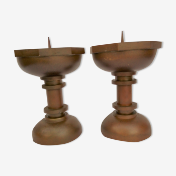 Pair of bronze candle spikes from the 30s