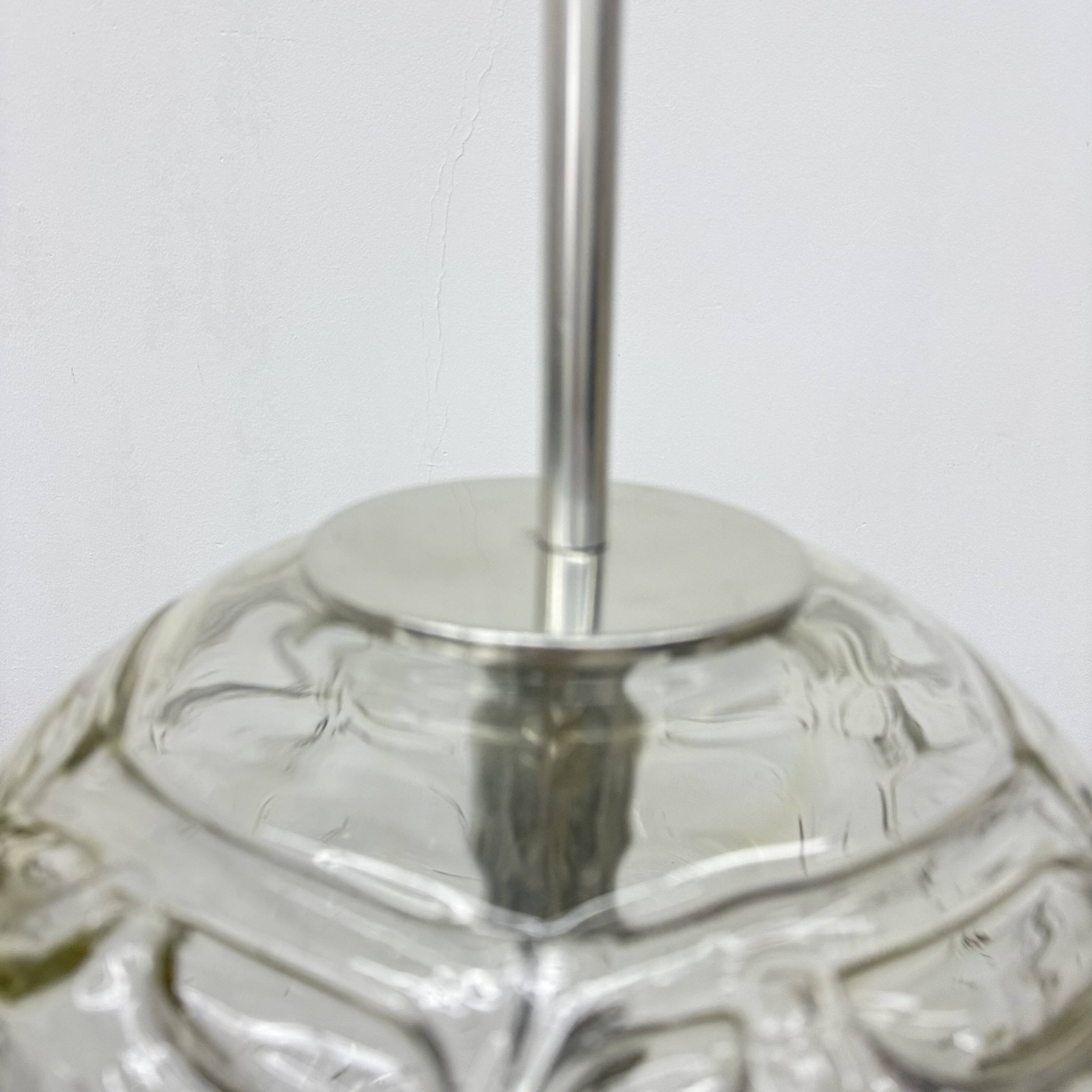 Doria leuchten glass hanging lamp , 1970s
