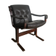 Armchair siesta brown leather by ingmar relling for westnofa