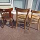Set of 18 mismatched wooden bistro chairs - vintage