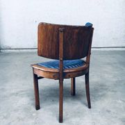 Set of Art Deco Curved Back Side Chairs, France, 1930s