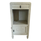 White patinated bedside table with a marble top