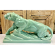 Cracked lioness sculpture art deco 1930 signed odyv