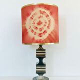 Vintage living room lamp pewter base, Italy 60s