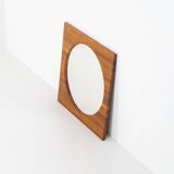 XL Mid-century mirror in solid teak (Denmark, 1960s).