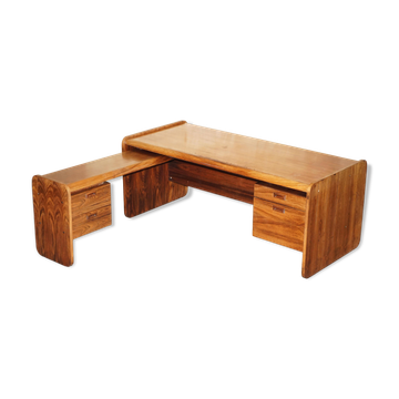 Bureau d'angle gauche bois brésilien danois milieu du siècle