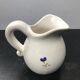 Former pitcher Vallauris ceramics white drawing vintage flowers