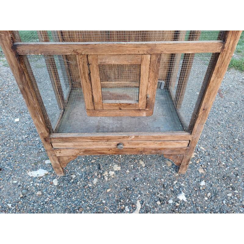 Aviary bird cage wood and wire mesh