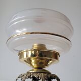 Brass and frosted glass lamp