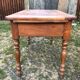 Louis Philippe style old cherry desk table with 2 drawers and 1 pull.
