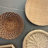 Wall composition of 7 wicker baskets