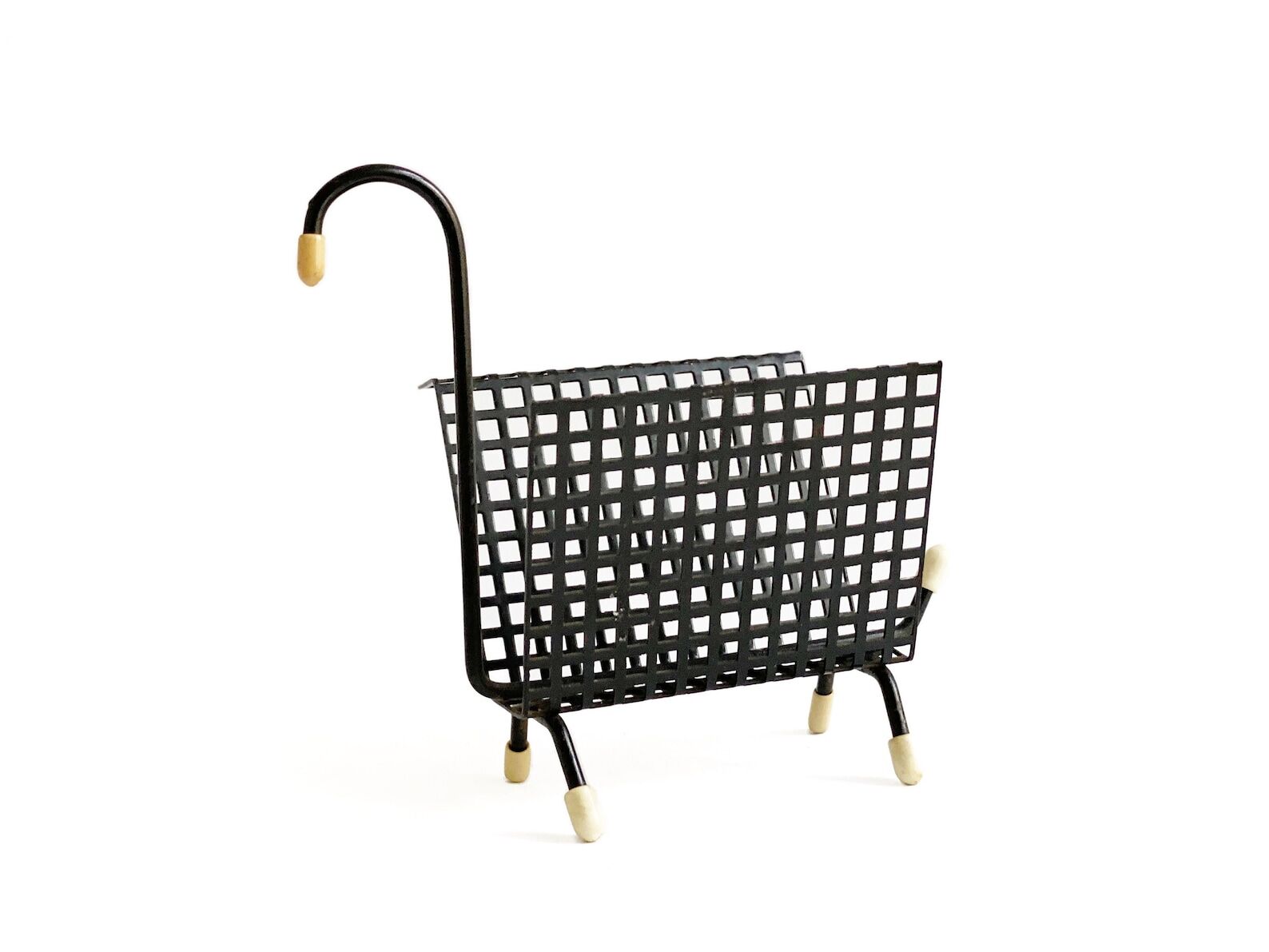 Mid century perforated metal letter holder / desk organizer / post organizer, swan, pilastro era