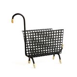 Mid century perforated metal letter holder / desk organizer / post organizer, swan, pilastro era
