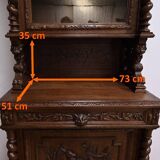 Narrow Oak Display Cabinet, Louis XIII style – Late 19th century