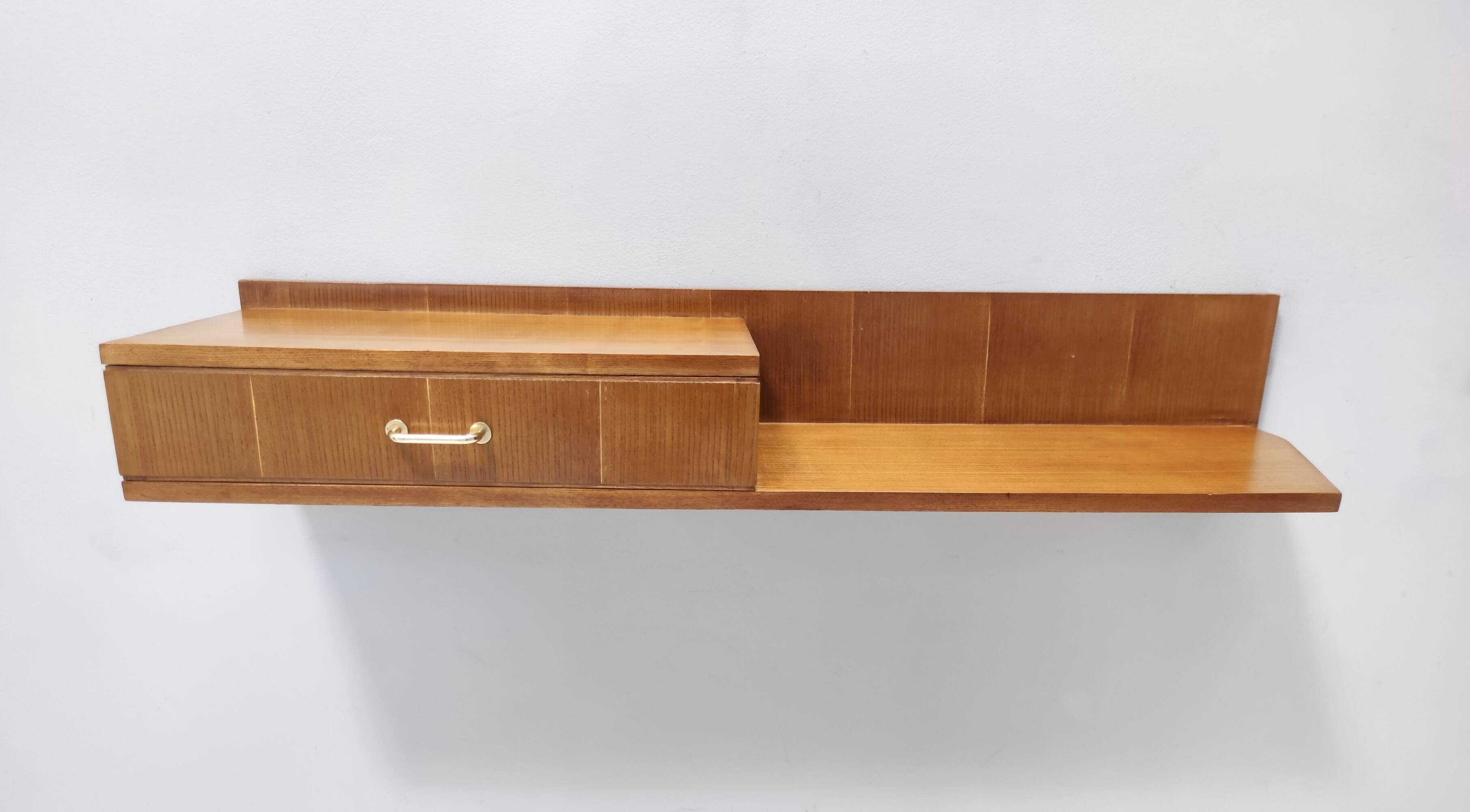 Table console murale en hêtre et chêne dur, Italie