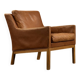 Vintage Mid-Century Danish Modern Brown Leather Easy Chair Model 39