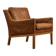 Vintage Mid-Century Danish Modern Brown Leather Easy Chair Model 39