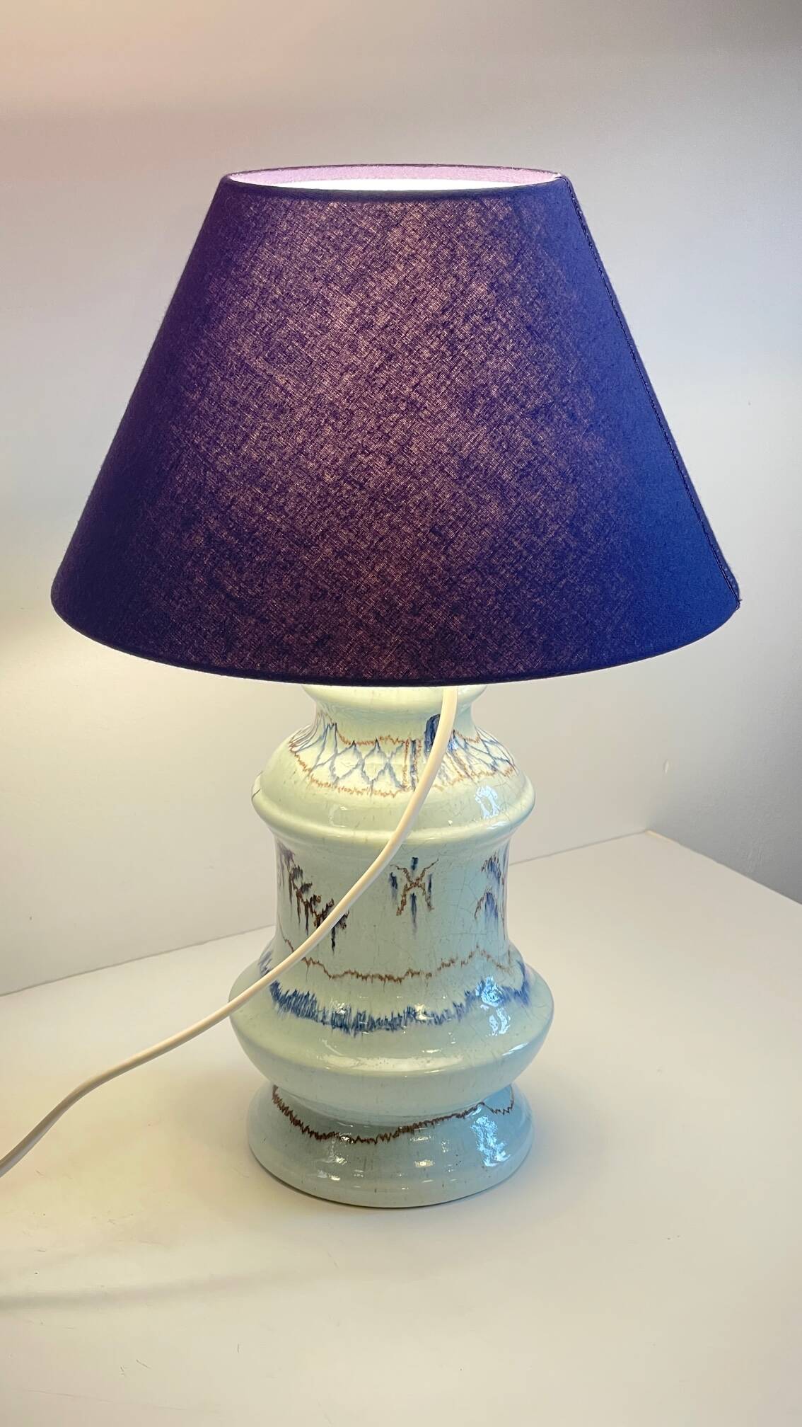 Chic blue ceramic vintage lamp