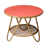 Vintage table 'rattan & formica'