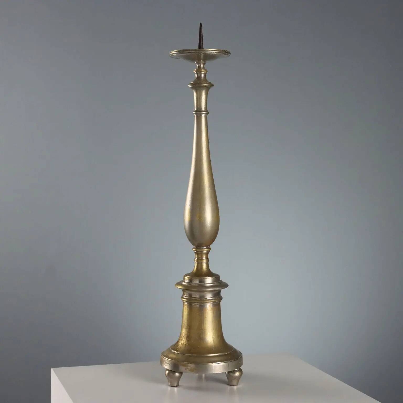Antique gilded metal candelabrum, Italy, late 19th century