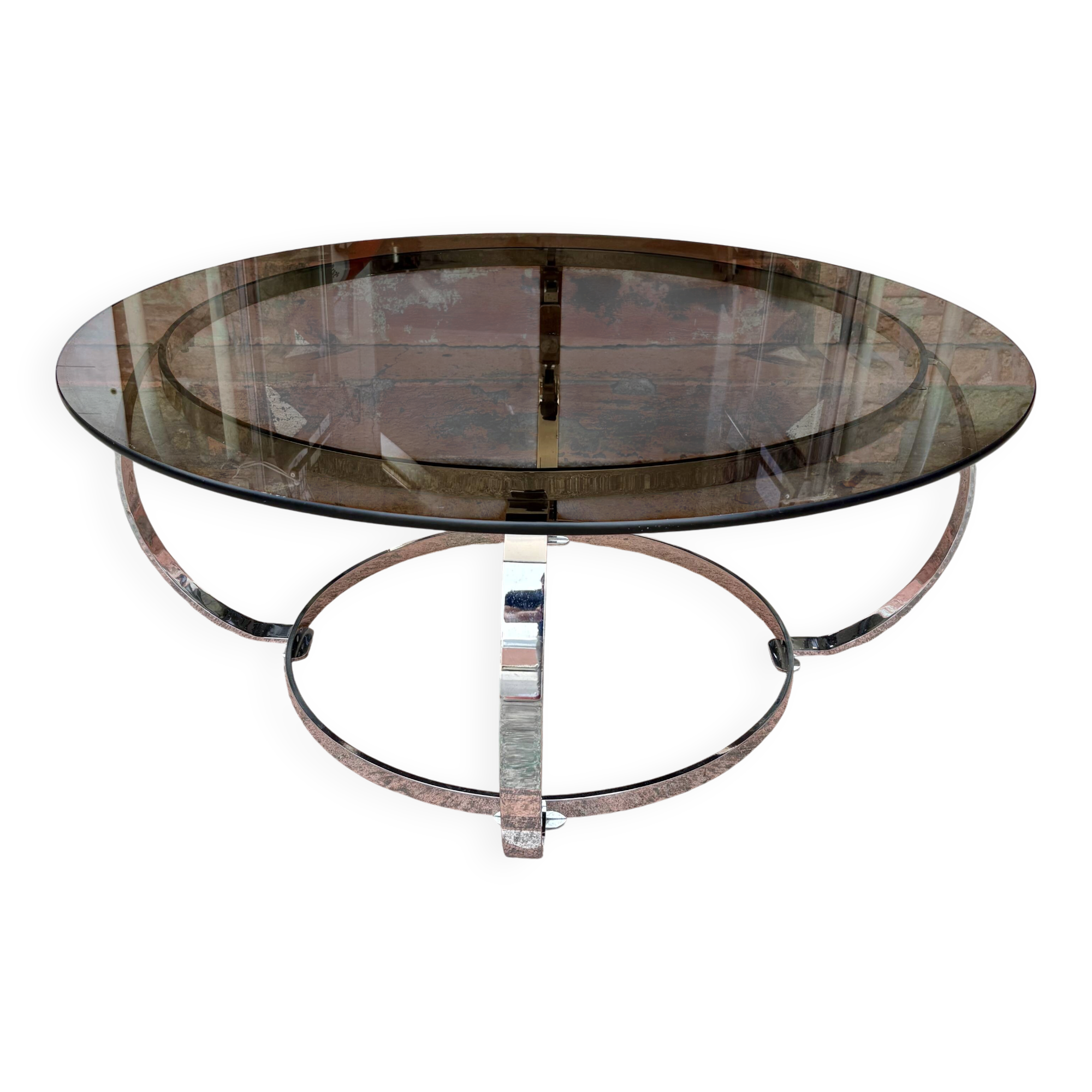 Table basse Space en métal chromé vers 1970
