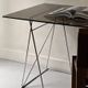 Large smoked glass and chrome metal desk, Sauze design 1970.