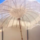 Crochet umbrella and teak foot