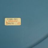 Rare large ceiling light by hillebrand 1960s textured glass blue metal fram