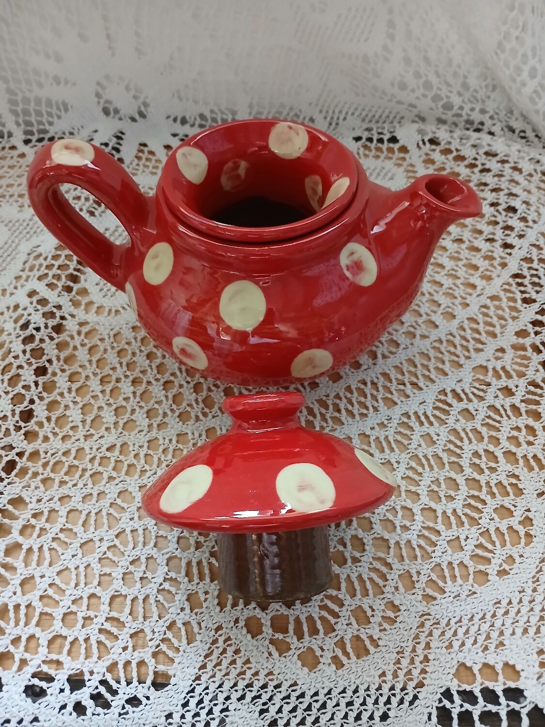 Handmade pottery teapot