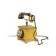 Old Italian Analog Telephone with Rotary Copper Wood Velvet